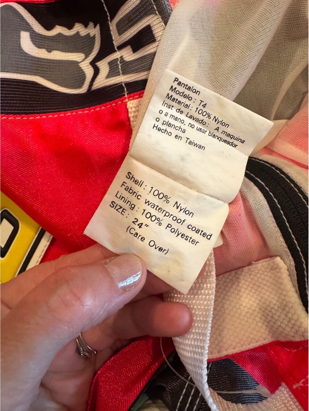 Vintage 90s Fox Racing T4 Motocross Pants Youth 24 Multicolor Shiny - Picture 5 of 6